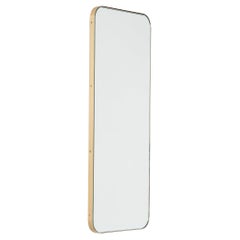 Quadris Rectangular Minimalist Mirror with Brass Frame, Customisable, XL