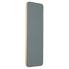 Quadris Black Tinted Rectangular Mirror with Brass Frame, Customisable, XL