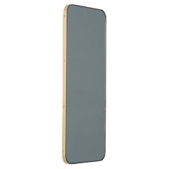 Quadris Rectangular Black Tinted Contemporary Mirror with Brass Frame, XL