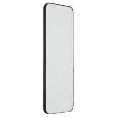 Quadris Rectangular Minimalist Bespoke Mirror with a Black Frame, Small