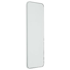 Quadris Rectangular Minimalist Mirror with a White Frame, Customisable, Medium