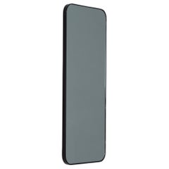 Quadris Black Tinted Rectangular Bespoke Mirror with a Black Frame, Oversized