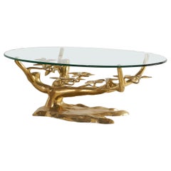 Brass Bonsai Coffee Table by Willy Daro, Belgium 1970's
