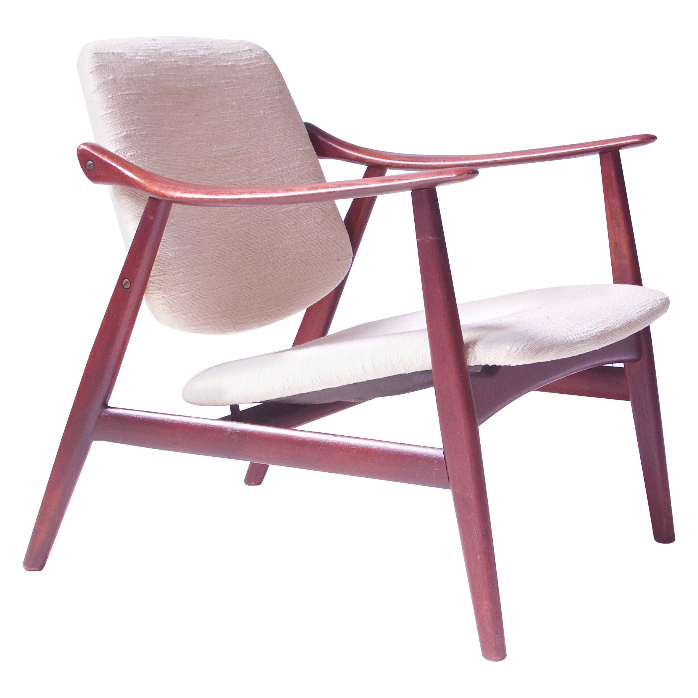 Vintage Arne Hovmand-Olsen for Mogens Kold Teak Lounge Chair-Denmark, 1960s For Sale