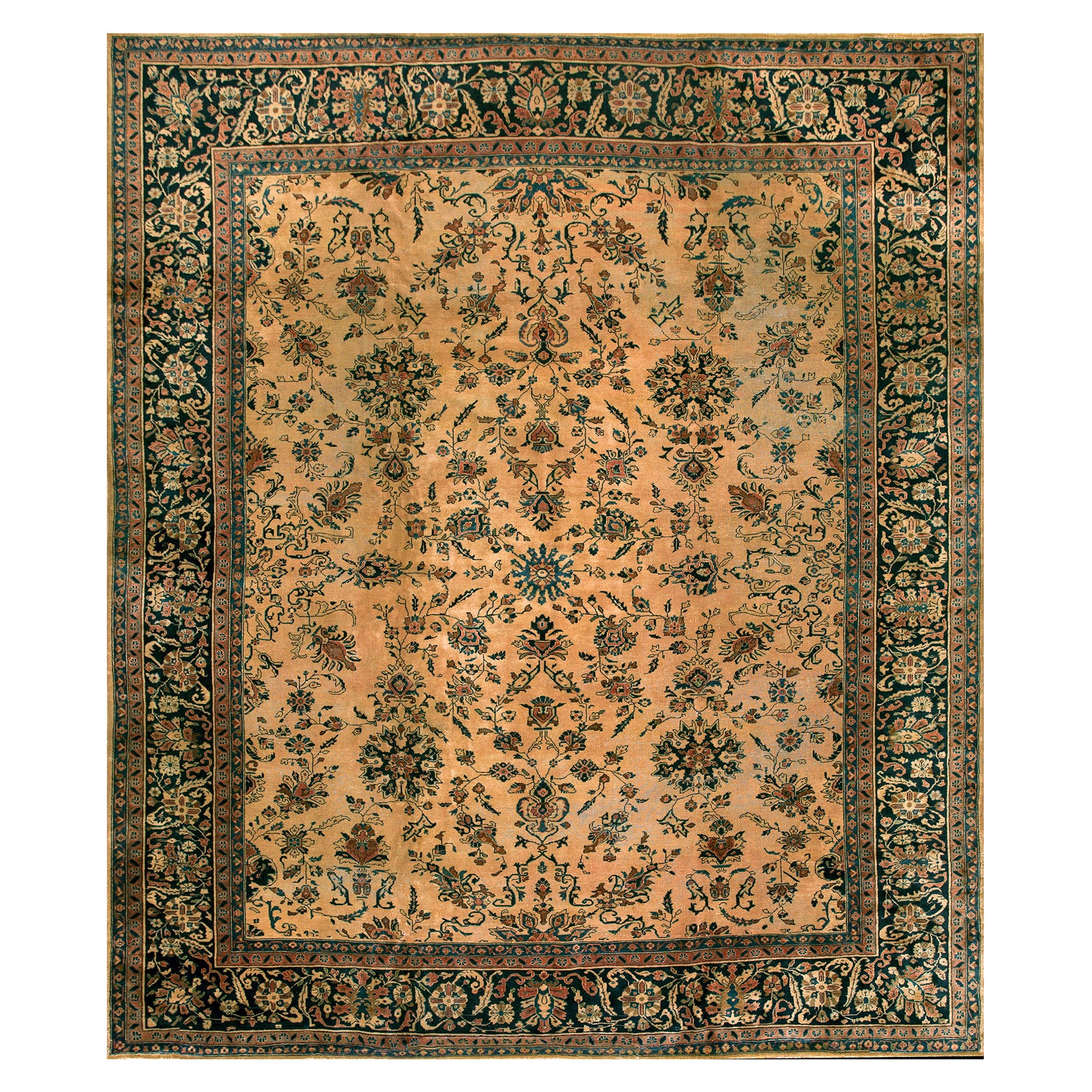 Persischer Sarouk-Teppich aus den 1920er Jahren ( 10' x 11'9"" - 305 x 358 cm) im Angebot