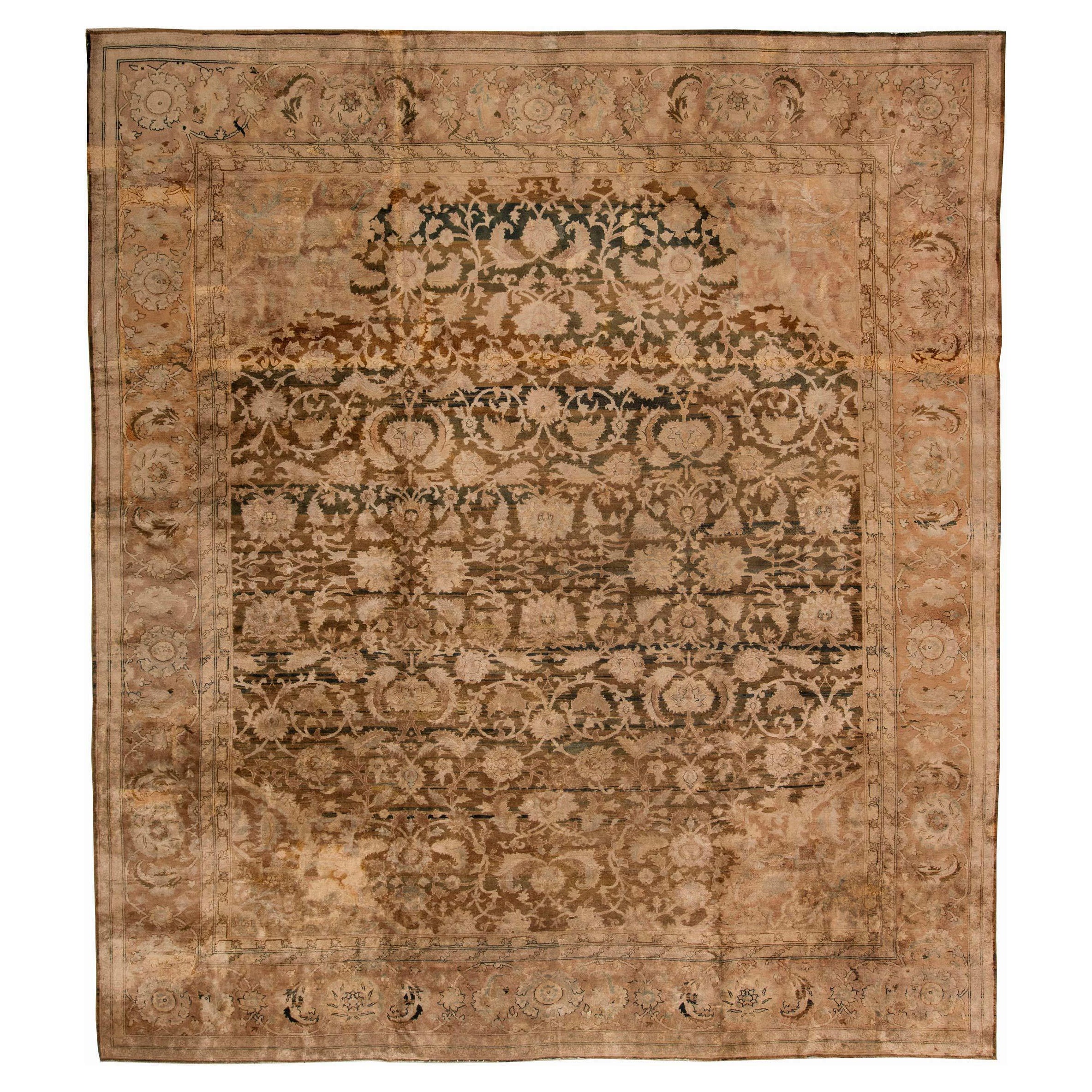 Early 20th Century Indian Amritsar Wool Rug For Sale