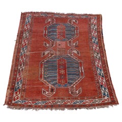 Antique Persian Caucasian Lenkoran Wool Figural Oriental Turtle Rug, Circa 1900