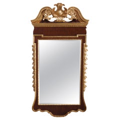 Large Federal Style CW Kittinger Mahogany Parcel Giltwood Wall Mirror, 20th C