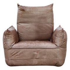 Gerard van den Berg Leather Soft Form Lounge Chair