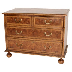 William & Mary Style Oyster Burl Chest of Drawers