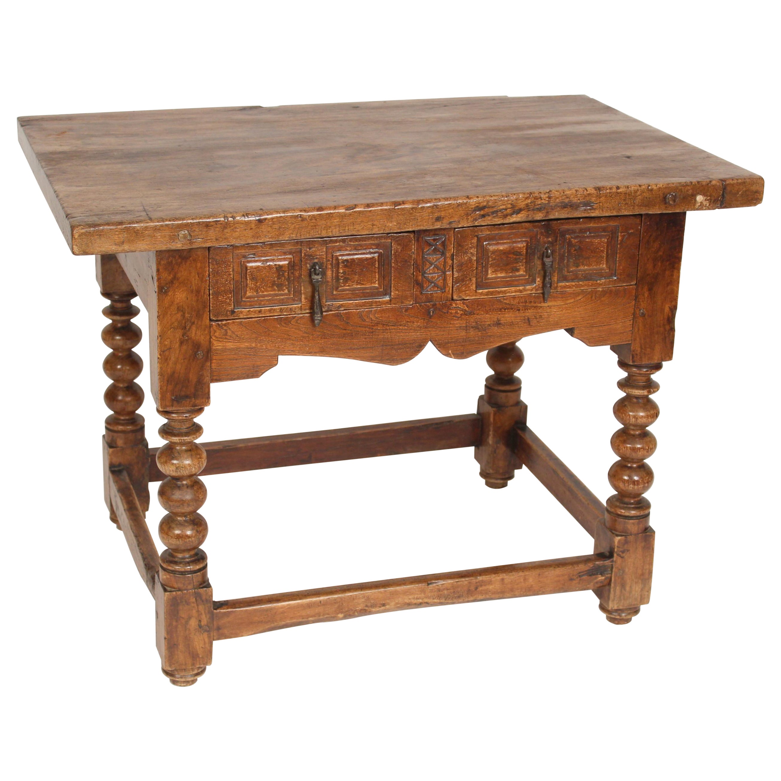 Antique Baroque Single Drawer Occasional Table For Sale