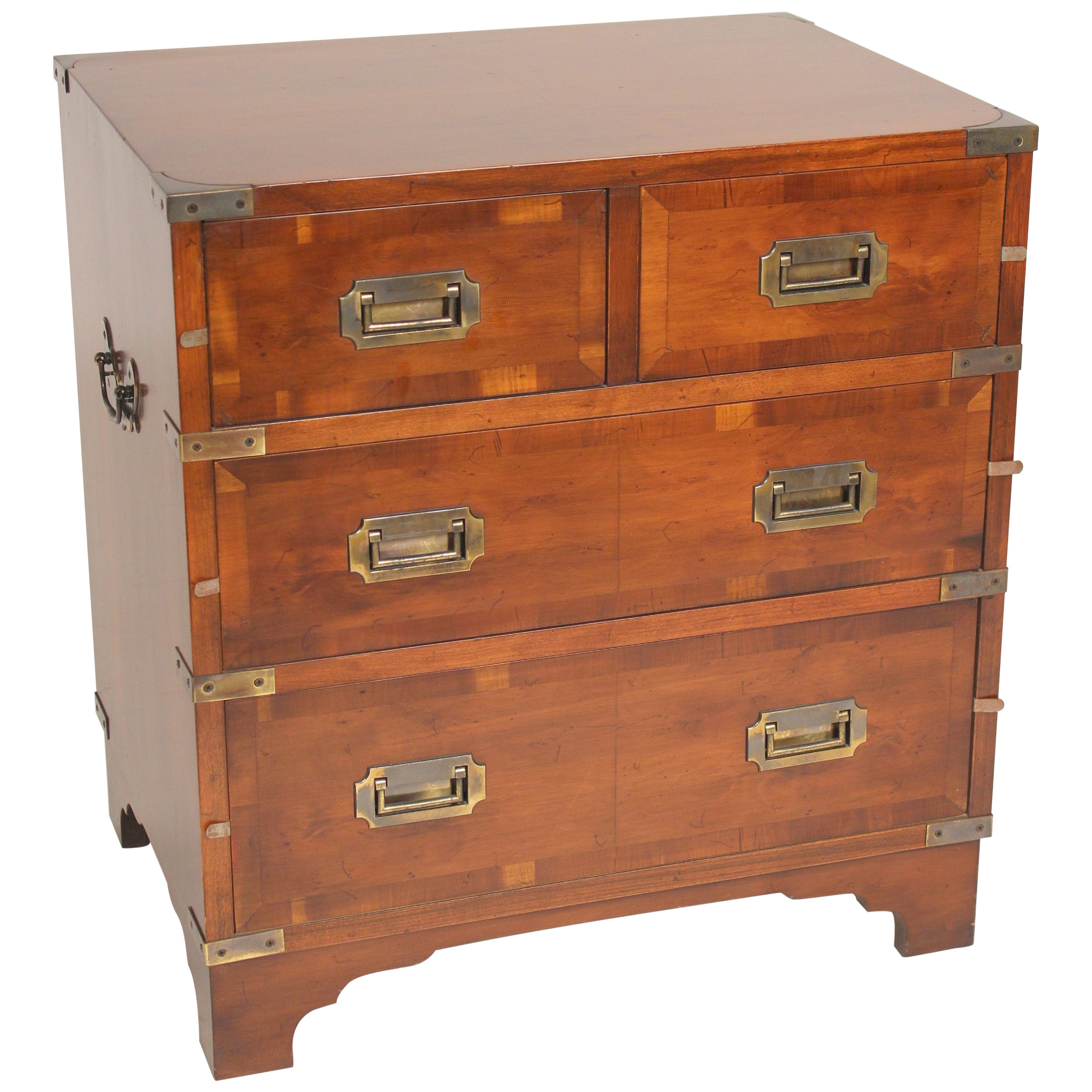 Three Drawer Campaign Style Three-Drawer Chest Occasional Cabinet Stand ...