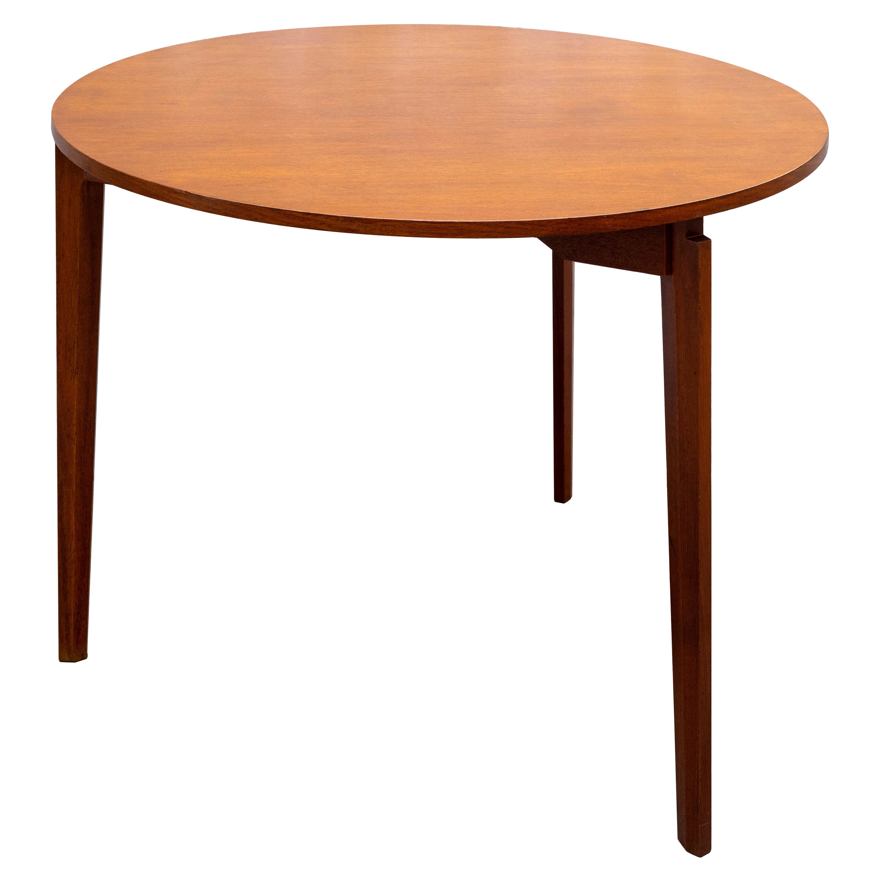 Runder Tisch mit drei Beinen im Gio Ponti-Stil, Italien, Moderne der Mitte des Jahrhunderts 