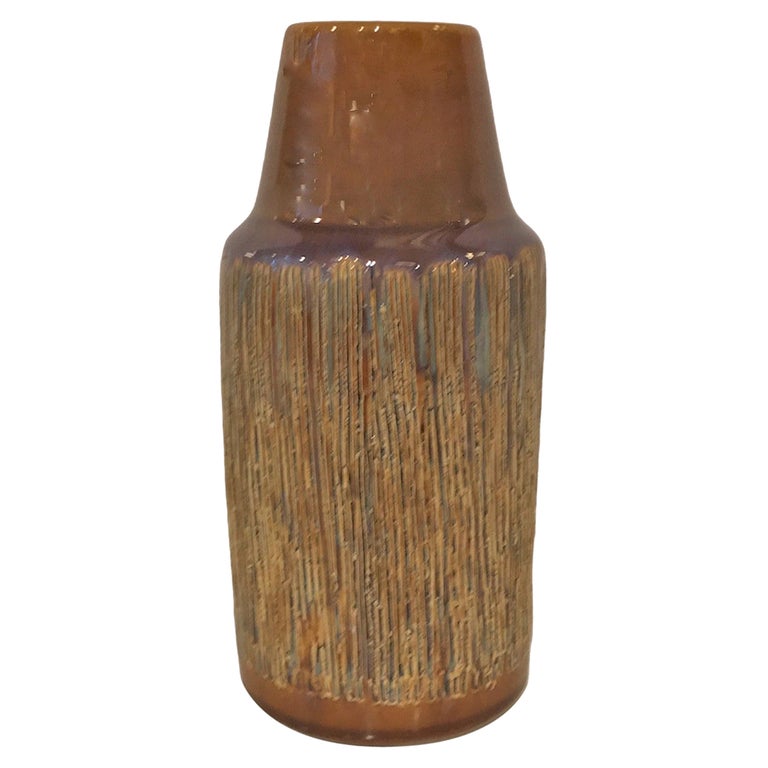 Soholm sgraffito earthenware vase, 1960s, offered by glo