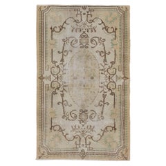 3.8x6.3 Ft Vintage Baroque Style Rug, Finely Hand-knotted Wool Carpet