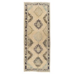 5x12.4 ft Turkish Hallway Runner, Mid-20th Century Handmade Corridor Rug