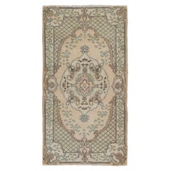 Hand-Knotted Vintage Turkish Wool Accent Rug for Home & Office Decor