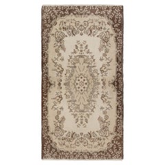 4x7.2 ft Vintage Hand-Knotted Anatolian Accent Rug with Medallion Design