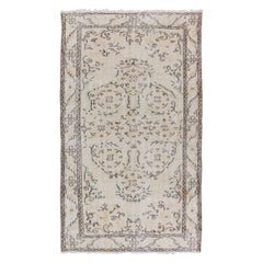 5.5x9.2 ft Tappeto Vintage Oushak finemente annodato a mano, Tappeto per il soggiorno in beige