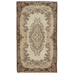 4x7 ft Mid-20th Century Handmade Anatolian Accent Rug, Ideal for Home and Office