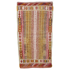 Vintage Anatolian Jajim Kilim Rug, One of a Kind Hand-Woven Carpet