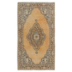 4x7.3 ft Home Decor Accent Rug, Handmade Retro Anatolian Oushak Carpet