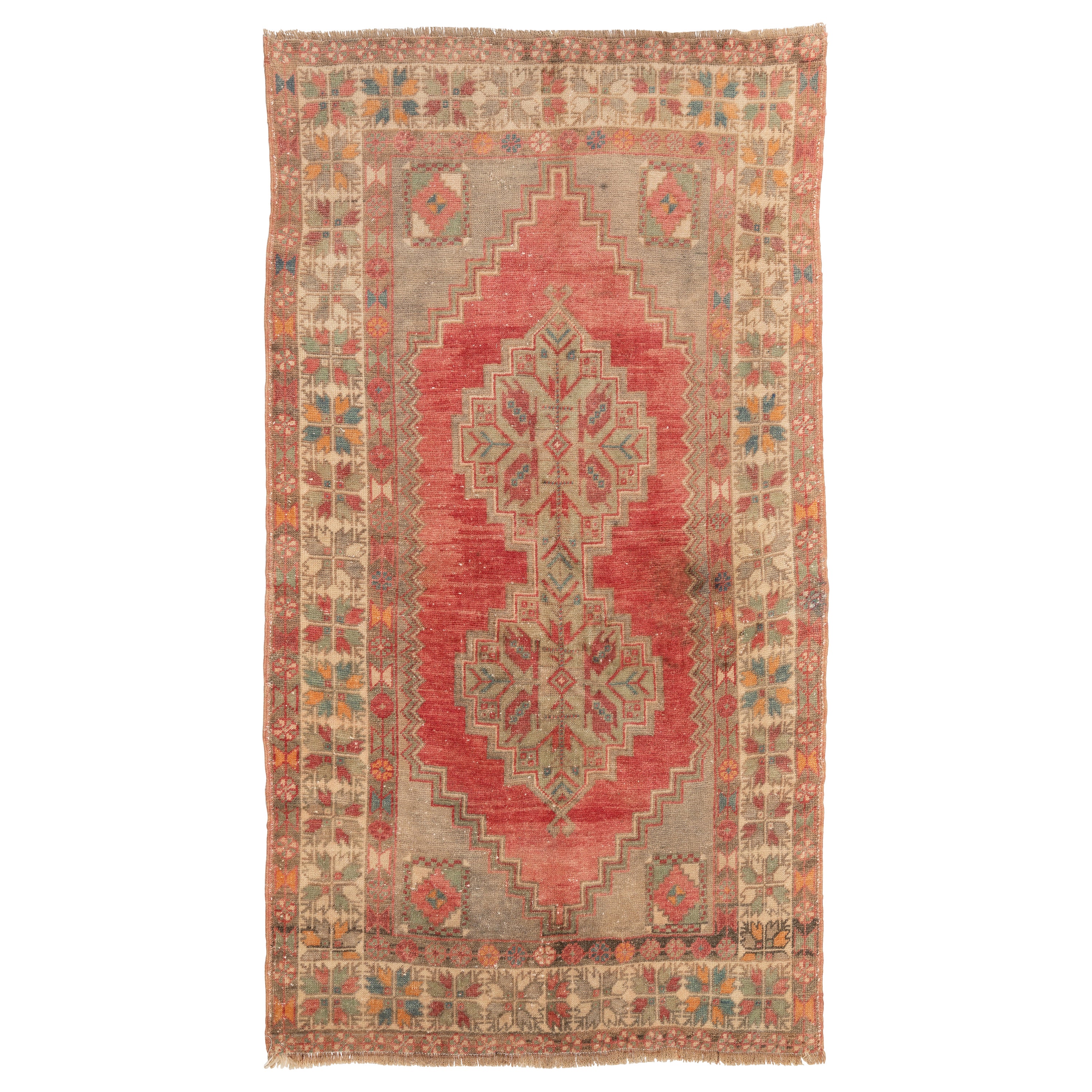 Vintage HandKnotted Turkish Wool Rug in Faded Indigo at 1stDibs
