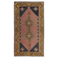 4x7 Ft Hand-Knotted Vintage Anatolian Tribal Accent Rug, Home Decor Carpet