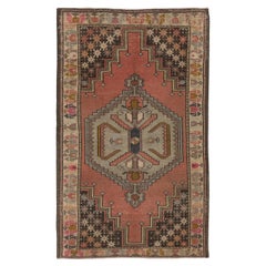 3.7x6 Ft handgefertigte anatolische traditionelle Teppiche, Vintage Stammes-Stil Wolle Teppich