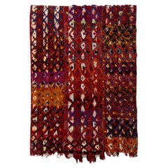 Tapis Kilim anatolien vintage coloré tissé à la main à plat de 4,3 x 6 pieds