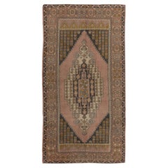 4.2x8 ft Hand Knotted Vintage Turkish Rug. 100% Wool. Traditional Village Carpet