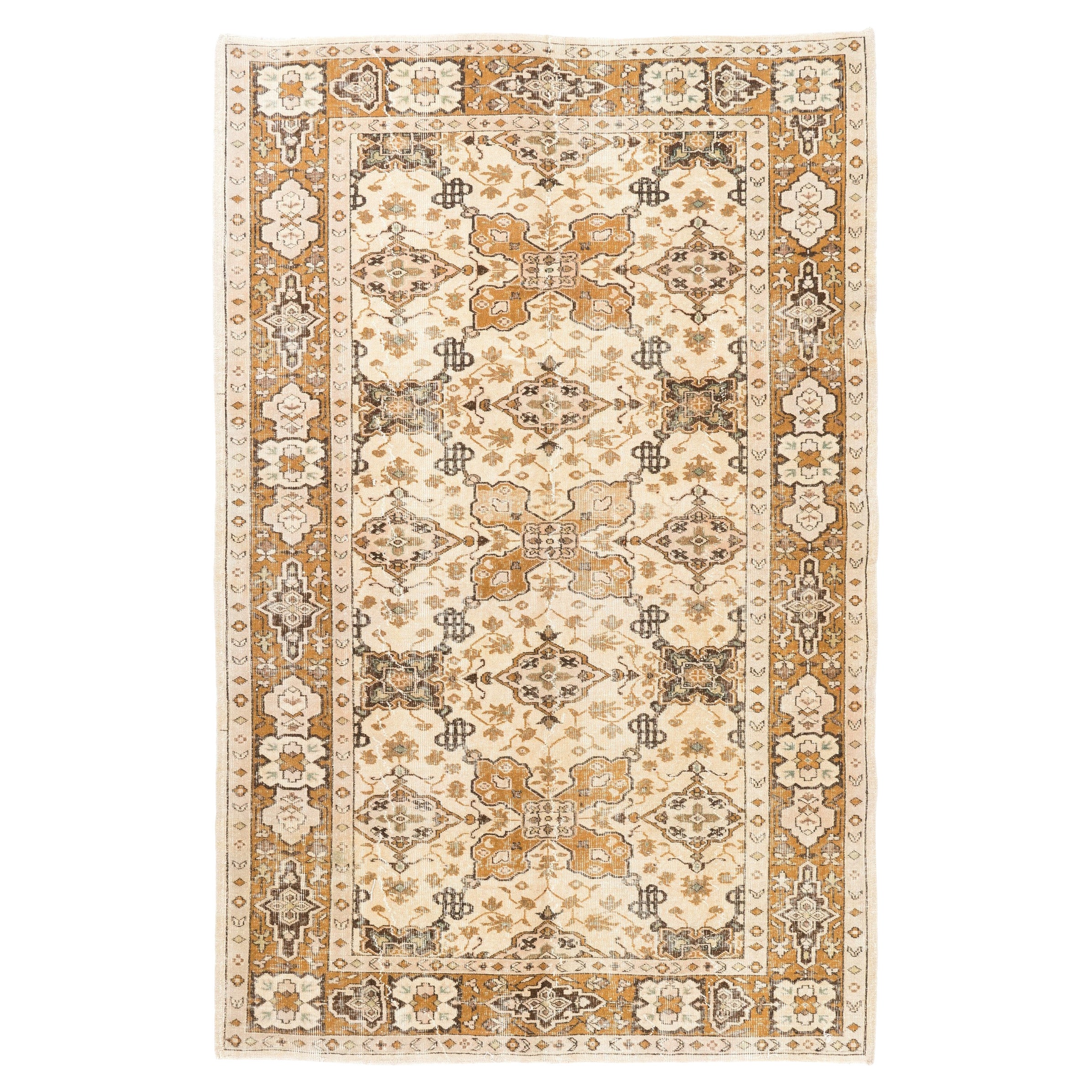 High Pile Area Rug in Beige, Rust and Tan For Sale at 1stDibs