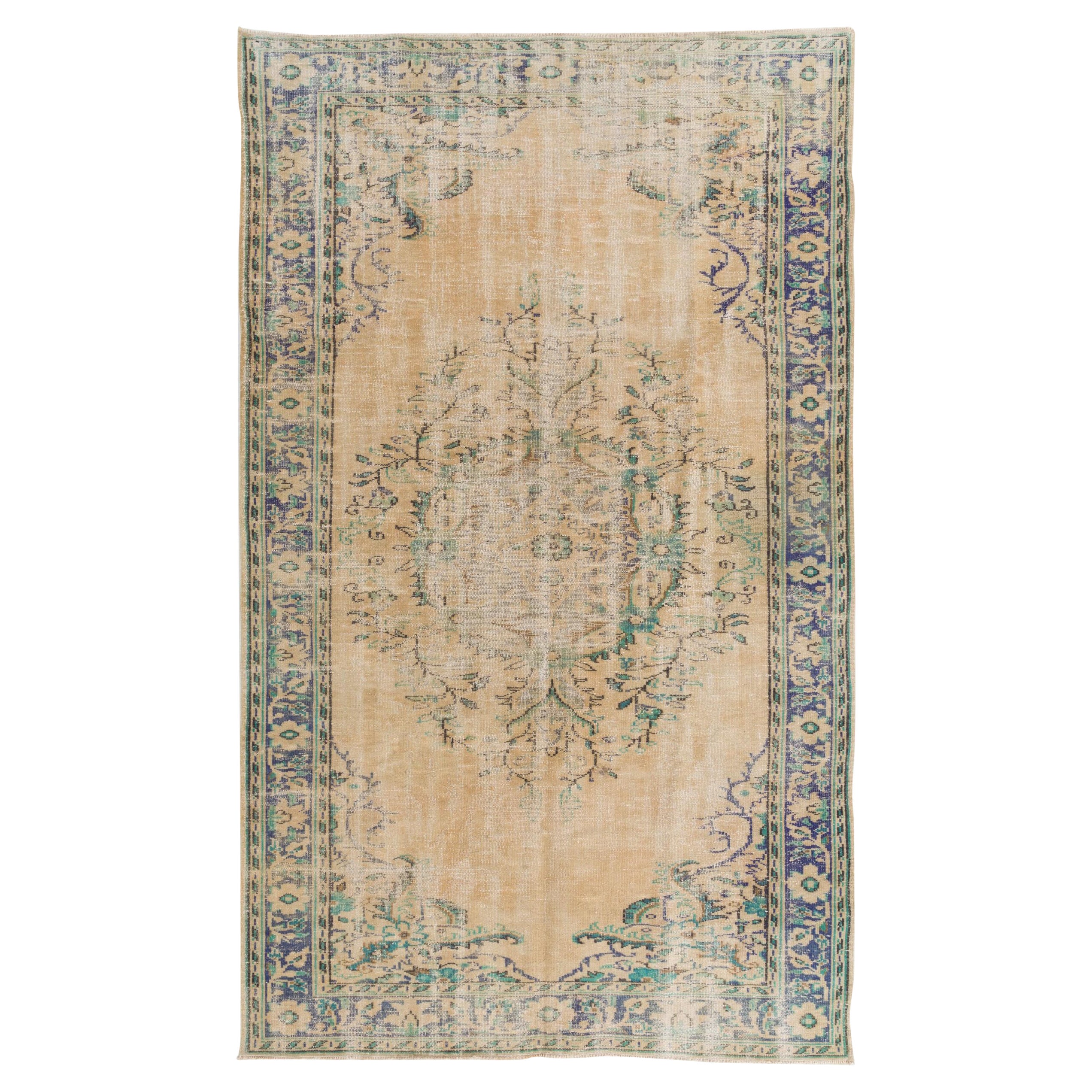 Fine Hand-Knotted 1950s Anatolian Turkish Area Rug for Home & Office For Sale