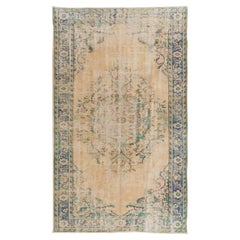 Retro Fine Hand-Knotted 1950s Anatolian Turkish Area Rug for Home & Office