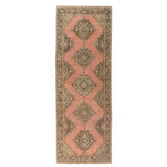 4.8x13.5 Ft Mid-20th Century Hand-Knotted Anatolian Runner Rug for Hallway Decor