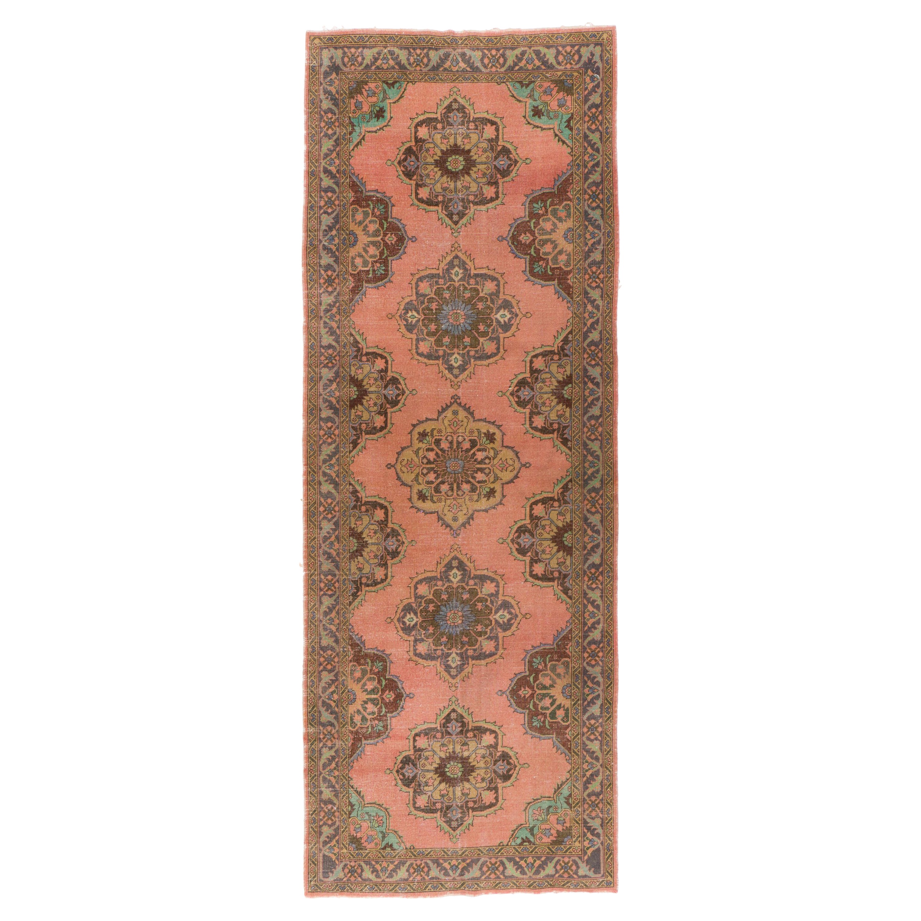 5x13.3 Ft Handmade Vintage Runner Rug for Hallway Decor, Wool Corridor Carpet