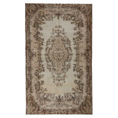 6.7x11 Ft Authentic Vintage Anatolian Oushak Area Rug, Hand-Knotted Wool Carpet