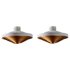 Two Model 5560/Z200 Flush Mount Ceiling Lights by Lisa Johansson-Pape for Orno