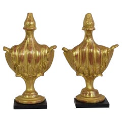 Pair Late 18th Century Italian Giltwood Neoclassical Ornaments