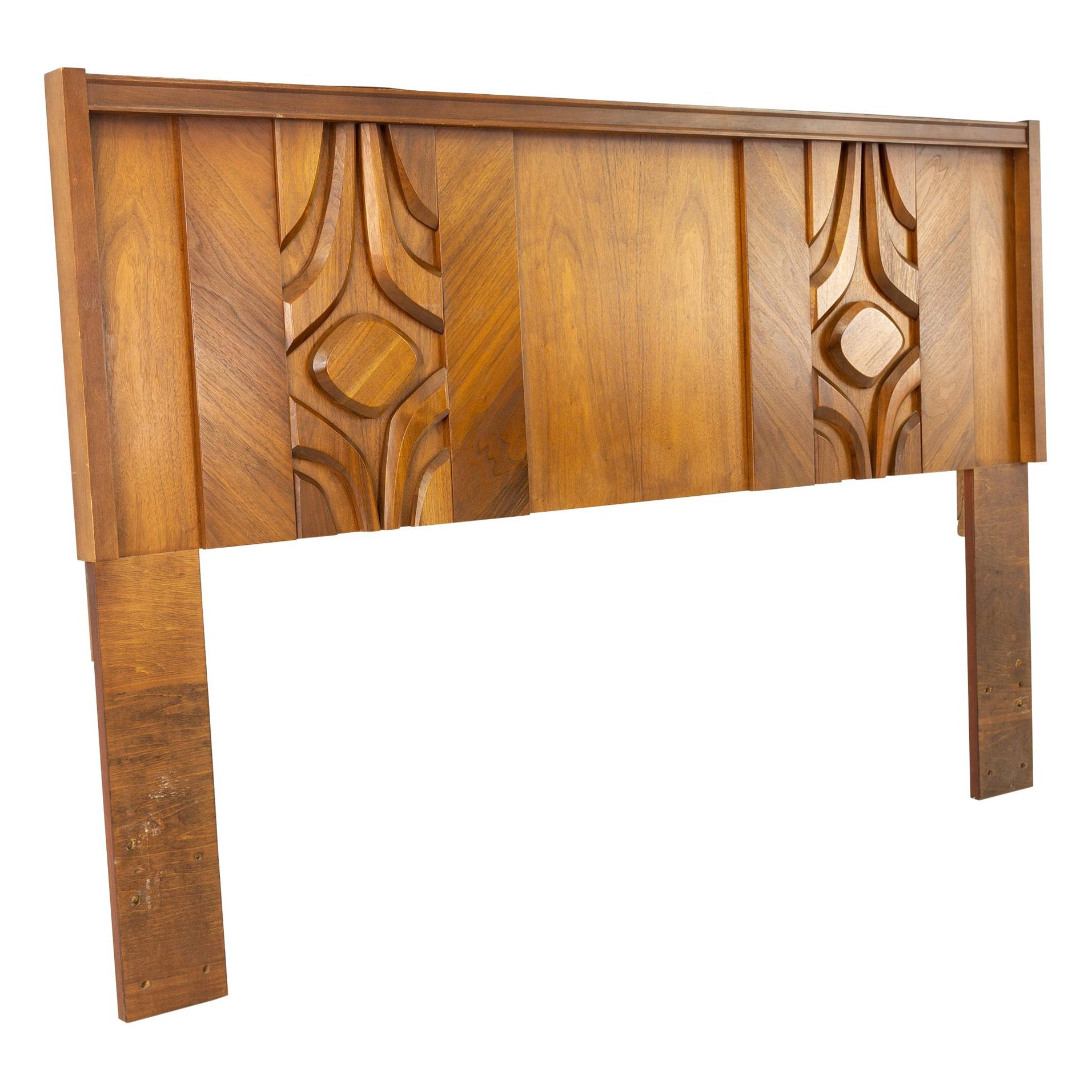 Antique French Walnut Rococo HeadboardQueen Conversion Candidate at