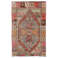 2.6x5.9 Ft One of a Kind Vintage Turkish Village Rug, One of a Pair