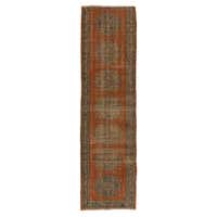 Vintage Rust Red Runner Rug Floral Rustic Wool Traditional Stair Runner ...