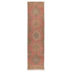 3.2x12.6 Ft Vintage Oushak Runner Rug for Traditional, Rustic, Cottage style 