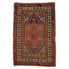 3.4x5 Ft Semi Antique Turc Dazkiri Village Rug. a Joyful Collectors Carpet