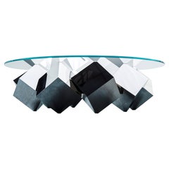 Magic Mirror Coffee Table by Duffy London in Mirror-Polished Stainless Steel.