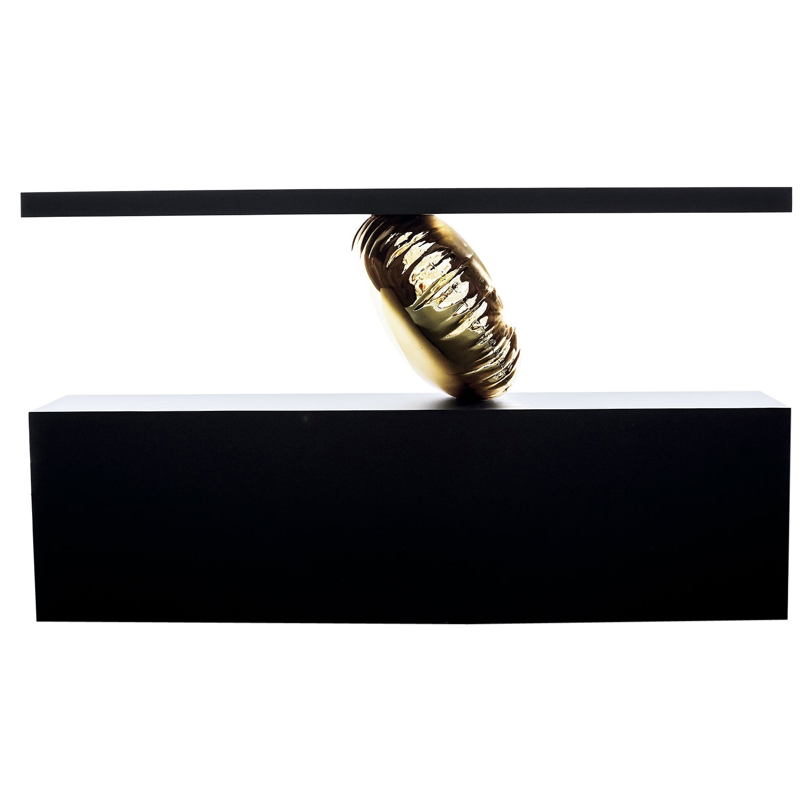Modern Collectible Design Console Table in Gold Finish For Sale