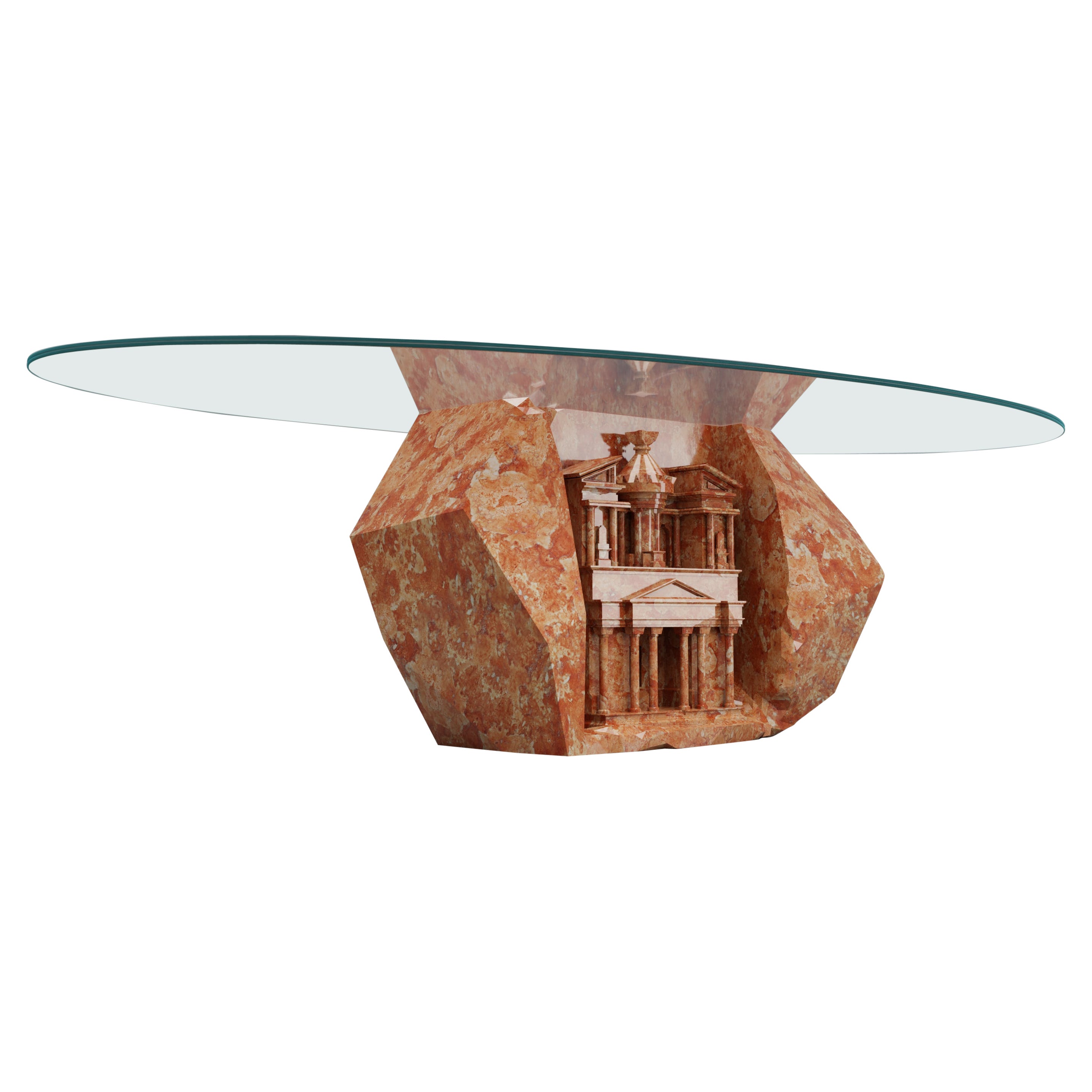 Civilization Coffee Table in Orange Marble by Duffy London