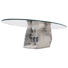 Civilization White Marble Coffee Table, Limited Edition Piece