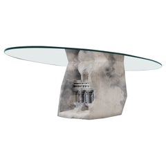 Dining Table with White Marble Base