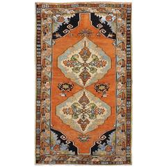 Vintage Turkish Oushak with Orange and Brown 2